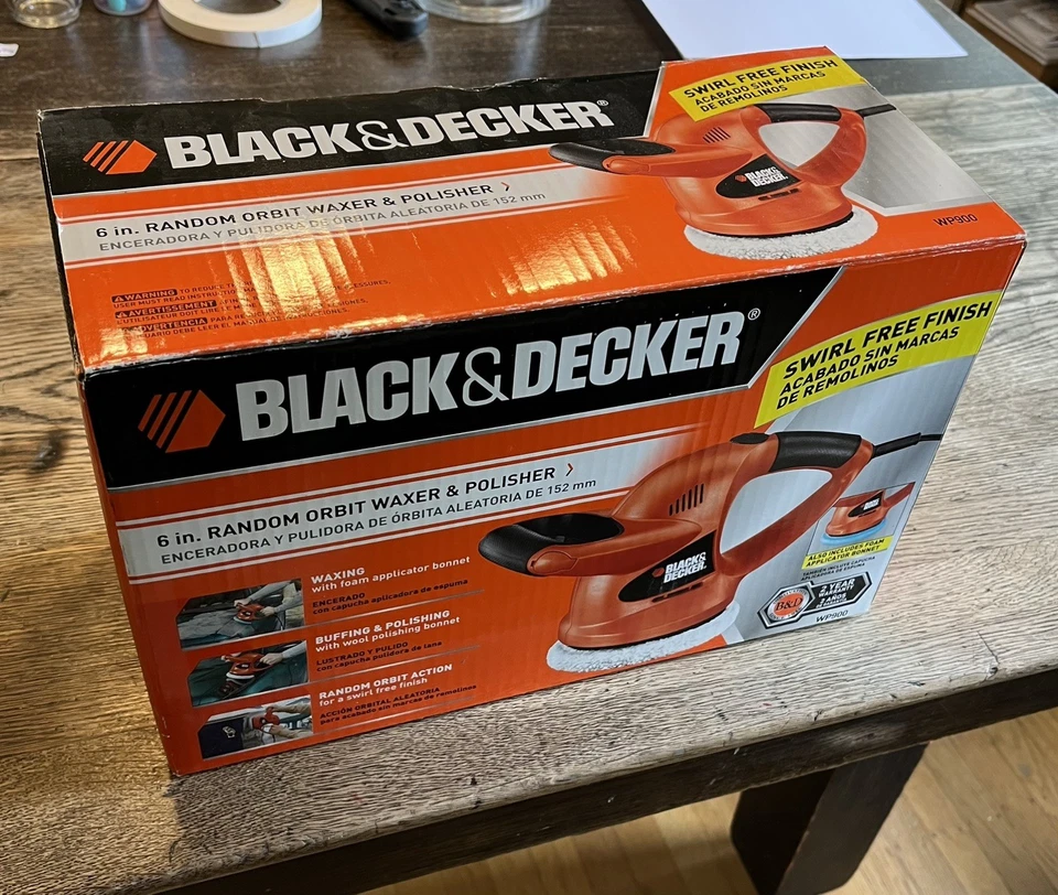 Enceradora/pulidora de órbita aleatoria Black+Decker 6" (WP900) naranja/negro Foto 1 de 2