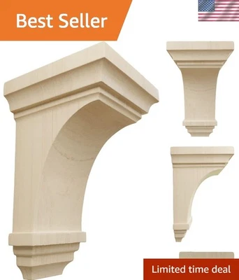 Mini ménsula de madera de goma 3,5" W x 3,75" D x 6" H - Ideal para estanterías y abrigos Foto 1 de 4