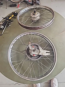 PUCH MOPED MAXI PINTO ETC   1.35" x17" CHROME FRONT AND REAR RIMS + SPROCKETS  - Foto 1 di 24