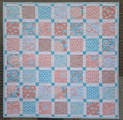 Nuevo edredón hecho a mano para bebé niña melocotón aguamarina regalo de ducha Foto 1 de 4