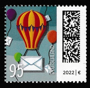 BRD 3705R correo de globo, comienzo de rollo 95C, n.º 200, tipo 2b, fluorescencia amarillo claro - Imagen 1 de 2