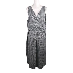 Avenue Black & White Geometric Print V-Neck Sleeveless Midi Summer Dress Size 26 - Picture 1 of 9
