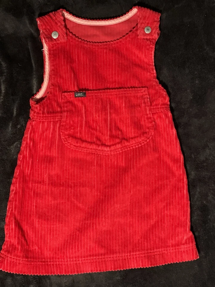 Vestido Lee Kids Rojo Pana Talla 5 Niñas Vintage Clásico Otoño Vacaciones Foto 1 de 4
