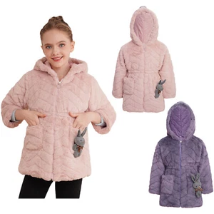 Kids Girls Outwear Autumn Coat Casual Jacket Holiday Hooded Playwear Hoodie - Picture 1 of 32