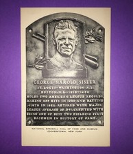 GEORGE SISLER 1953-55 “ARTVUE”(Type 1) B&W Baseball HOF PLAQUE POSTCARD - Browns