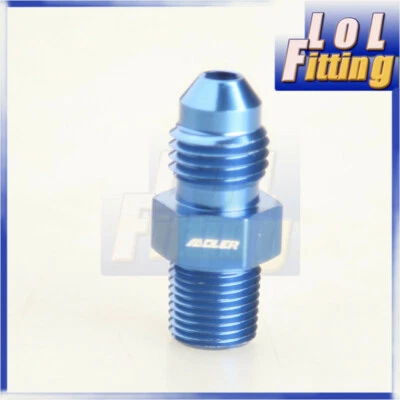 AN4 -4 AN To 1/8'' NPT Straight Adapter Pipe Fuel Oil Air Fitting Aluminum Blue - Image 1 of 4
