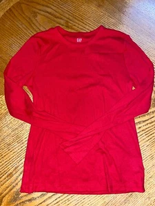 Women's GAP Ribbed Crew Neck Long sleeve T-Shirt Size: Large (red) NWT - Picture 1 of 7