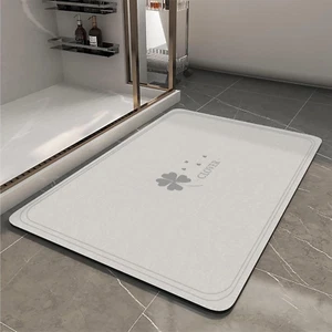 Diatomaceous Earth Bath Mat Non Slip Super Absorbent Quick Dry Thin Bathroom Rug - Picture 1 of 12