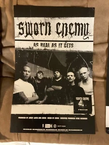 RARE! 17x11aprx SWORN ENEMY Promo POSTER tour record music album lp - Picture 1 of 3