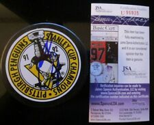 RON FRANCIS SIGNED PITTSBURGH PENGUINS 1992 CHAMPS PUCK JSA CERTIFIED COA U96919