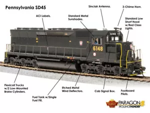 Broadway 4290 HO Scale PRR EMD SD45 Brunswick Green Paragon4 Sound/DC/DCC #6157 - Picture 1 of 21