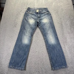 Machine Jeans Mens 30x30 Blue Light Wash Cotton Slim Straight Fit Denim Faded - Picture 1 of 9