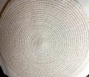 BENSON MILLS BOUCLE PLACEMATS WHITE (6) 15 inch Round NWT - Picture 1 of 1