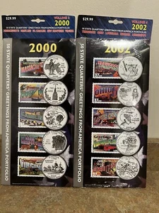 2000 2002 - 50 State Quarters and Greetings from America Stamps Set un-opened - Picture 1 of 2