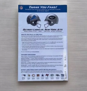 DETROIT LIONS vs NY JETS August 9, 2013 Pre-SeasonProgram Geno Smith Rookie - Picture 1 of 5