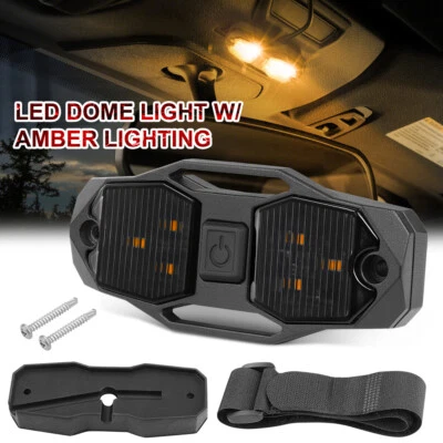 Universal Roll Bar Mount LED Dome Light Soft Yellow for UTV ATV Polaris RZR Golf - Image 1 of 4