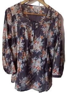😇 Kuto Women's Size S Hippy Top Girls ladies front pockets hippie boho blouse - Picture 1 of 7