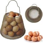 Iron  Wire Packed Egg Basket Folding Egg Gathering Container  Farmhouse