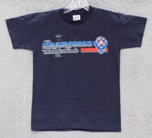US AIR FORCE THUNDERBIRDS YOUTH T SHIRT MED VINTAGE DEADSTOCK NAVY Y2K NOS NEW - Picture 1 of 5