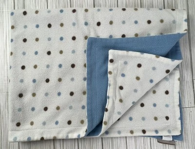 Manta de bebé DWELL STUDIO Target de felpa a lunares azul amoroso marrón blanco polar Foto 1 de 4