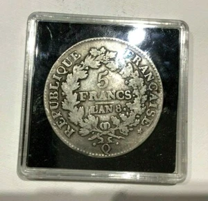 MONNAIE ANCIENNE 5F ARGENT HERCULE * UNION FAIT LA FORCE * L AN 8 Q PERPIGNAN - Picture 1 of 2