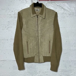 Vintage 60s Hi Gear Mens Suede Coat KNIT GAUCHO Leather Jacket Size M - Picture 1 of 8