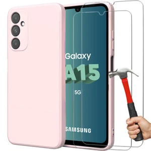Coque + 2 Verre Trempé pour Samsung Galaxy A15 A05s A14 A23 A34 A53 A54 Silicone - Photo 1/18