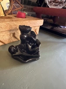 Incense Burner Ceramic Backflow Black Waterfall - Picture 1 of 1
