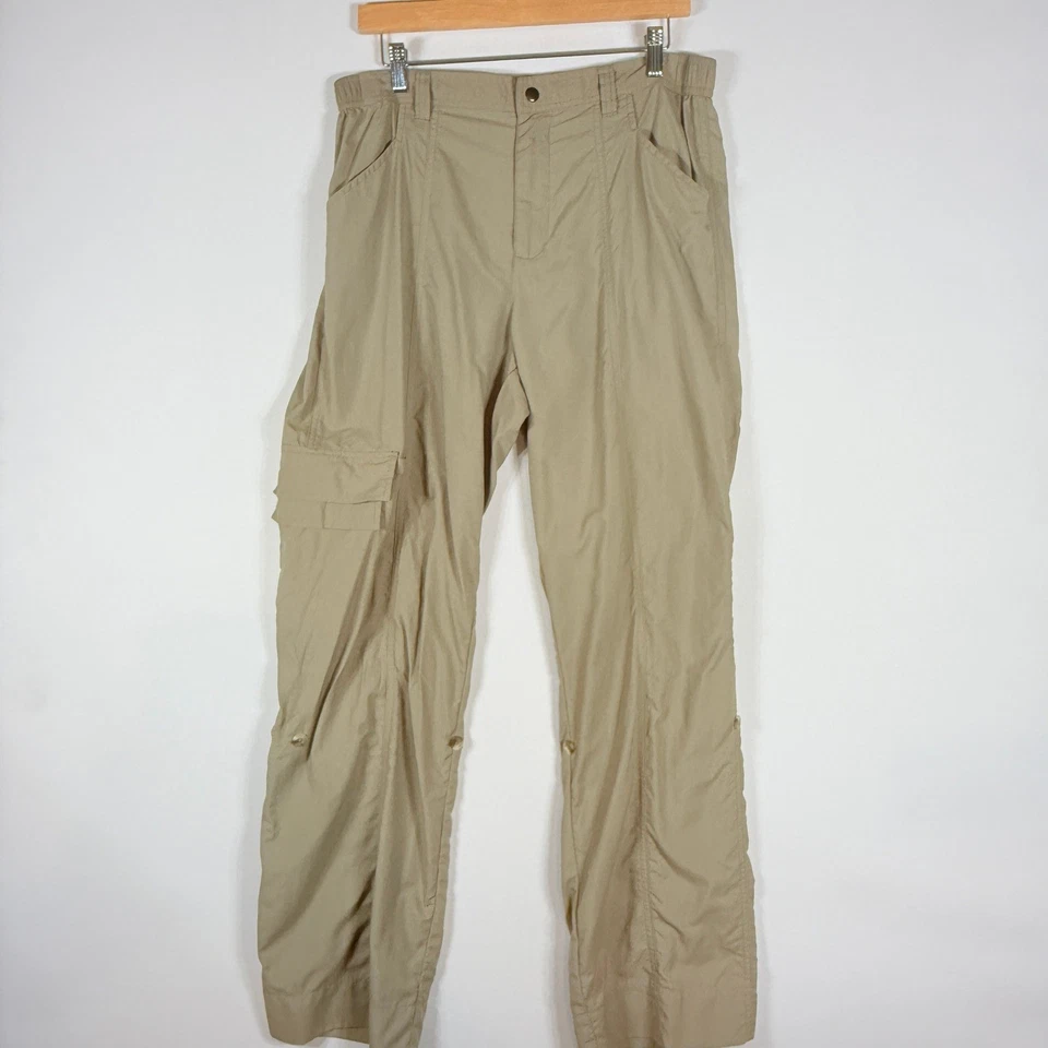 Magellan's Travel Gear Womens 14 Khaki Nylon Cargo Pants Convertible Outdoors - Image 1 of 4