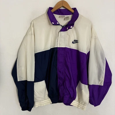 Chaqueta cortavientos Nike de colección años 80 90 para hombre talla L cremallera completa logotipo de bloques de colores calle Foto 1 de 4