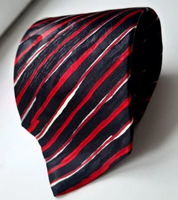 Diseñador Vintage Claude Montana estilo corbata clásico, diseño diagonal a rayas Italia Foto 1 de 4