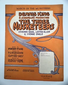 Sheet Music "March Of The Musketeers" Musical, The Three Musketeers 1928 - Picture 1 of 7
