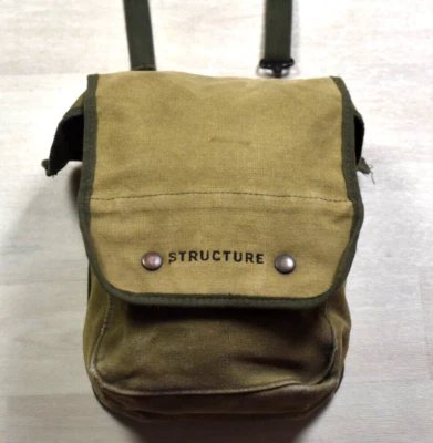 Y2K Structure Brand Molle Shoulder Crossbody Bag Military Army Green VTG 2000s — 第 1/4 张图片