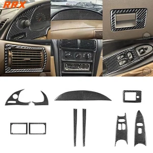 10Pcs Real Carbon Fiber Set Full Interior Dash Trim Cover For Ford Mustang 96-03 - Picture 1 of 17