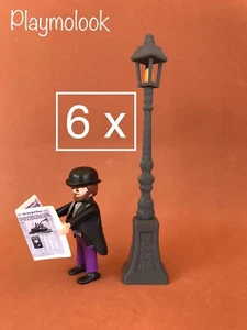 Lot 6 Street Lights (Custom Lamp Lampadaire Victorian - Playmobil No Included - Picture 1 of 1
