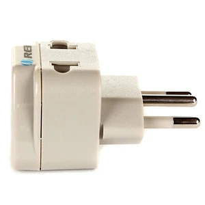 OREI Type N Travel Plug Adapter for Brazil - OREI Grounded 2 in 1 Socket Adapter - Picture 1 of 5