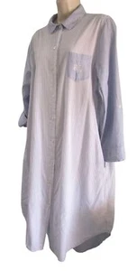 Lauren Ralph Lauren Pin Stripe Shirt Dress Blue White Ladies XL Minor Flaw GUC - Picture 1 of 21