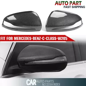 Cubierta de tapa de espejo retrovisor lateral con aspecto de bocina de fibra de carbono para 2015-2020 W205 X253 W213 C300 - Imagen 1 de 8
