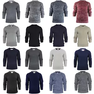 BRAVE SOUL MENS CREW NECK JUMPERS CHUNKY CABLE KNIT PULLOVER WINTER SWEATERS TOP - Picture 1 of 28