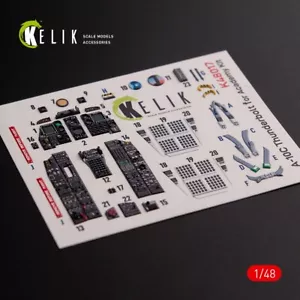 Calcomanías 3D interiores A-10C "Thunderbolt" para kit Academy escala 1:48 KeliK K48017 - Imagen 1 de 8