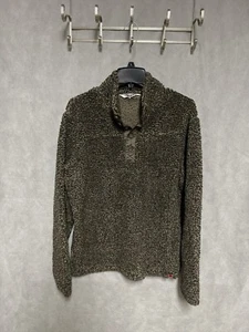 Mountain Khakis Jacket Men M Brown Sherpa High Pile Fleece Apres Pullover 1/4 Bt - Picture 1 of 8
