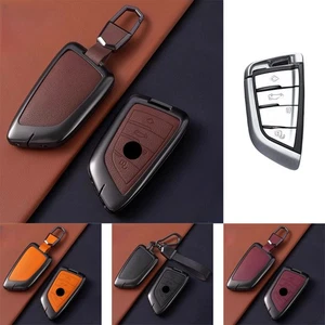 Zinc Alloy Leather Car Key Fob Case Cover For BMW 2 3 5 6 7 X4 X5 X7 M5 X1 X2 X3 - Picture 1 of 18