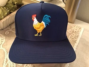 New WAGGLE GOLF “Feelin’ Cocky” Hat Cap, BLUE, Rooster, Cock - Picture 1 of 5