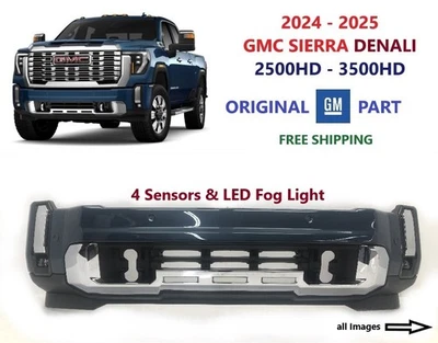 2024 2025 GMC Sierra 2500HD 3500HD 2500 3500 Denali 前保险杠倾盆 蓝色 3 — 第 1/4 张图片