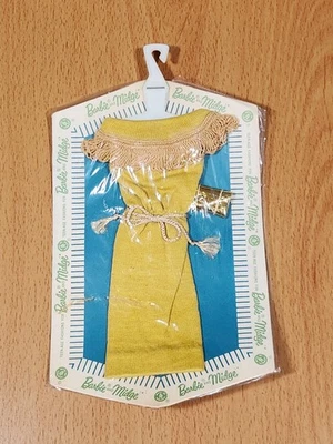 Vintage Barbie Fashion Pak KNIT GOLD DRESS w/ Gold Purse, MINT IN PACKAGE  - Image 1 of 4