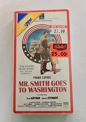 Mr Smith Goes To Washington VHS SEALED Watermarks Slipcase RCA James Stewart VTG Foto 1 de 4
