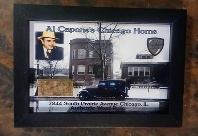 Gangster Al Capone Chicago Home Authentic Wood Relic True Crime w/COA - Image 1 of 4