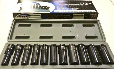 Sunex Pit Pro PT2111NS 11pc 1/2" Drive Non-Slip Metric Deep Impact Socket Set - Image 1 of 4