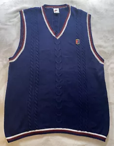 Vintage 90's Nike Court Tennis Sweater Vest Navy Blue Mens Size XL - Picture 1 of 8