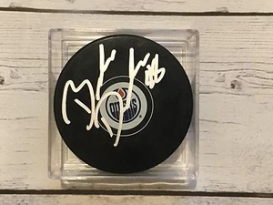 Disco de hockey de los Edmonton Oilers autografiado firmado por Brandon Davidson a - Imagen 1 de 1